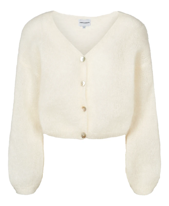 

Укороченный кардиган из мохера с застежкой на пуговицы. Americandreams, белый