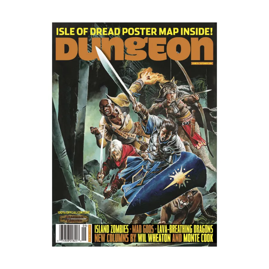 

Журнал #114 "Island Zombies, Mad Gods, Lava-Breathing Dragons, Isle of Dread Poster Map", Dungeon Magazine #101 - #150