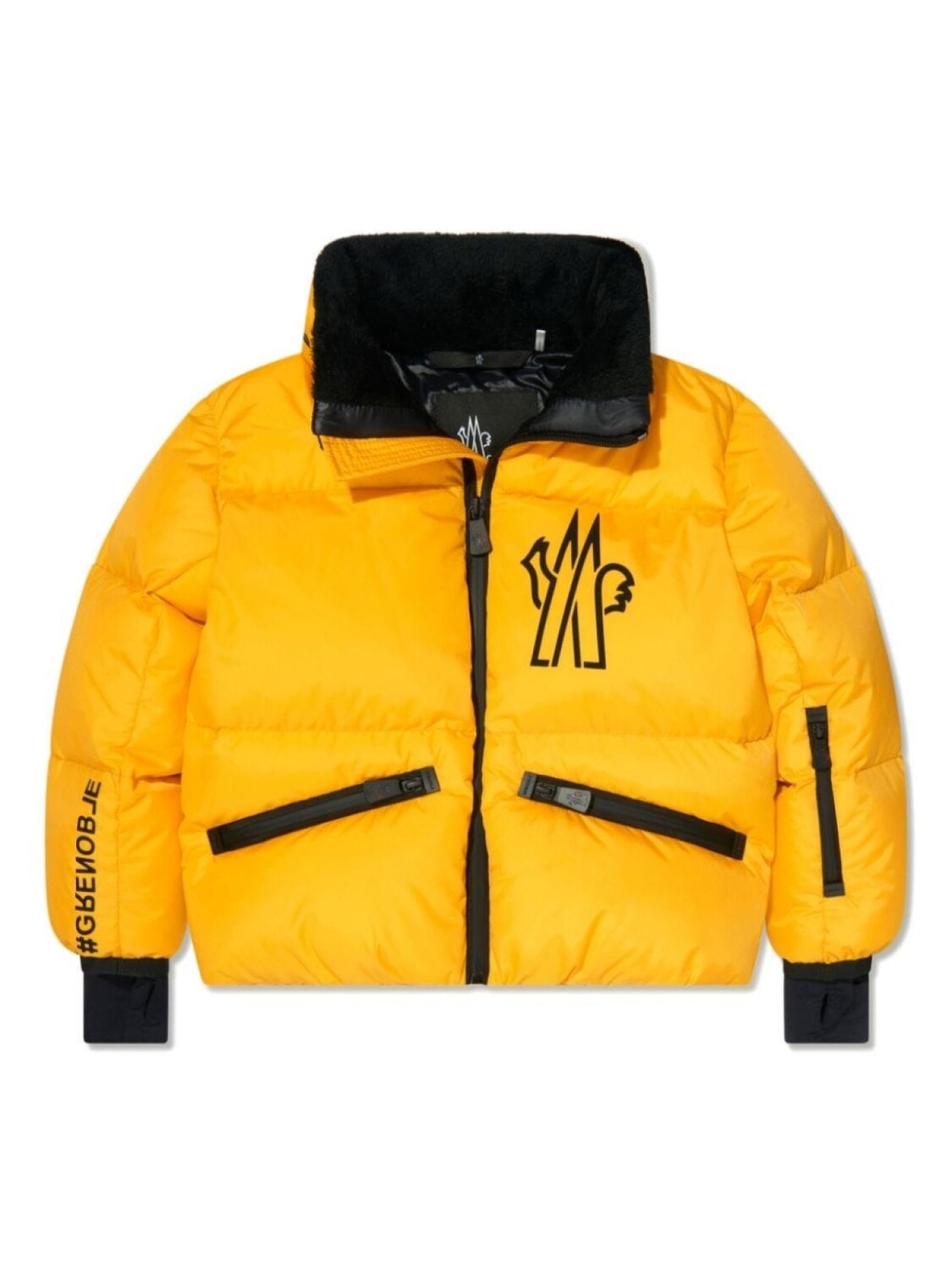 

Moncler Enfant пуховик Verdons с логотипом, желтый