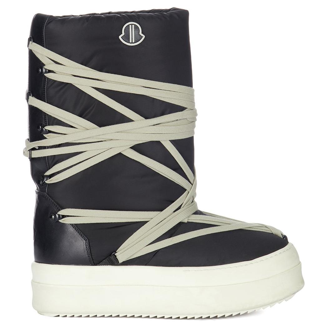 Moncler x Rick Owens Короткие зимние ботинки мужские черные — фото 3