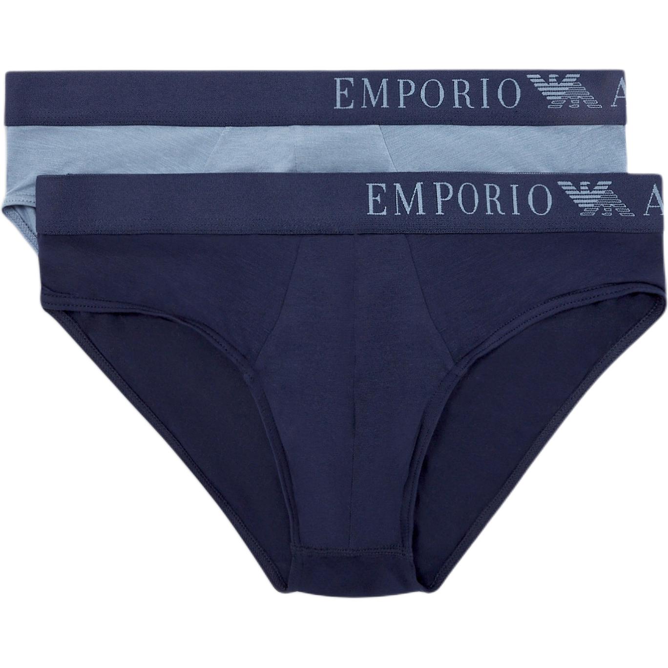 

Двухкомплектные трусы Asv Soft touch Eco Viscose EMPORIO ARMANI, 2 шт (морской синий+синий)