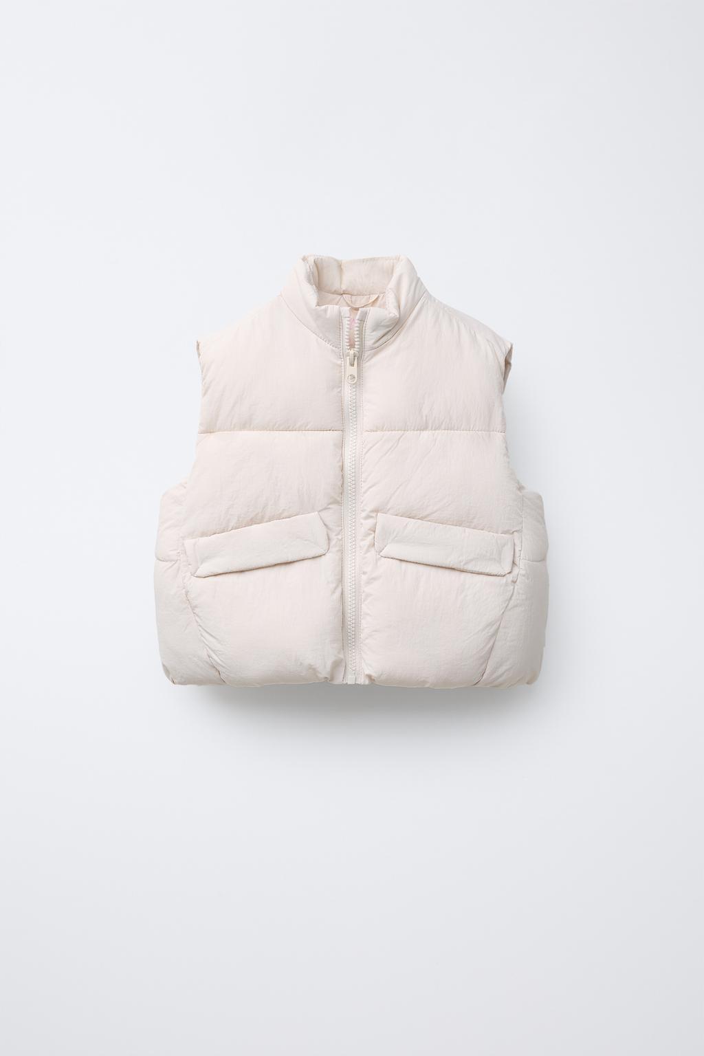 

Водоотталкивающий жилет с карманами ZARA, экрю