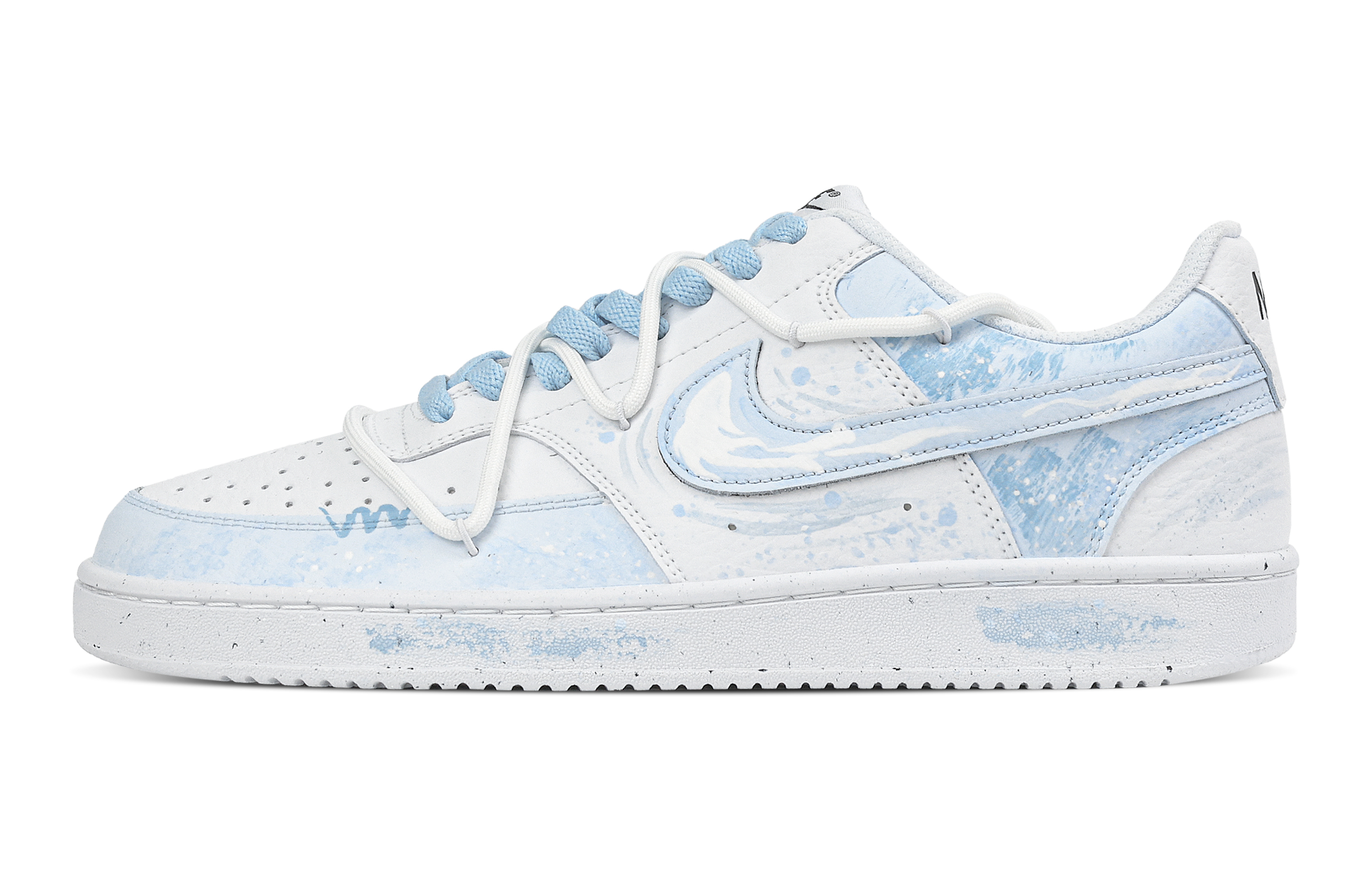 

Nike Кроссовки Court Vision 1 Refreshing Cloud Tide Blue, износостойкие, низкие, для скейтбординга, мужские, бело-синие