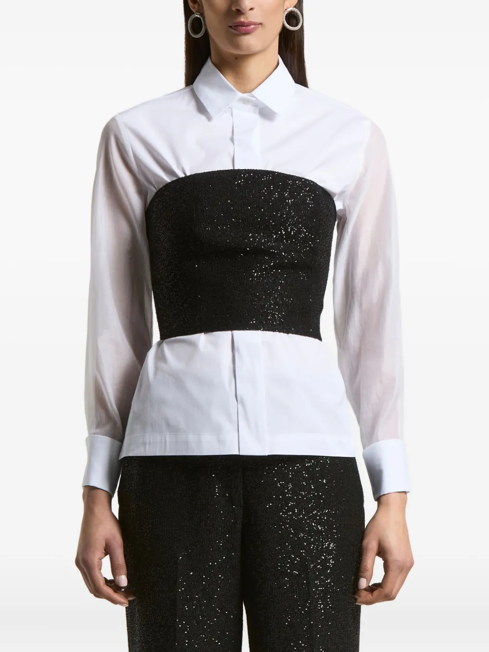 

Топ без бретелек с украшением из пайеток Peserico, белый