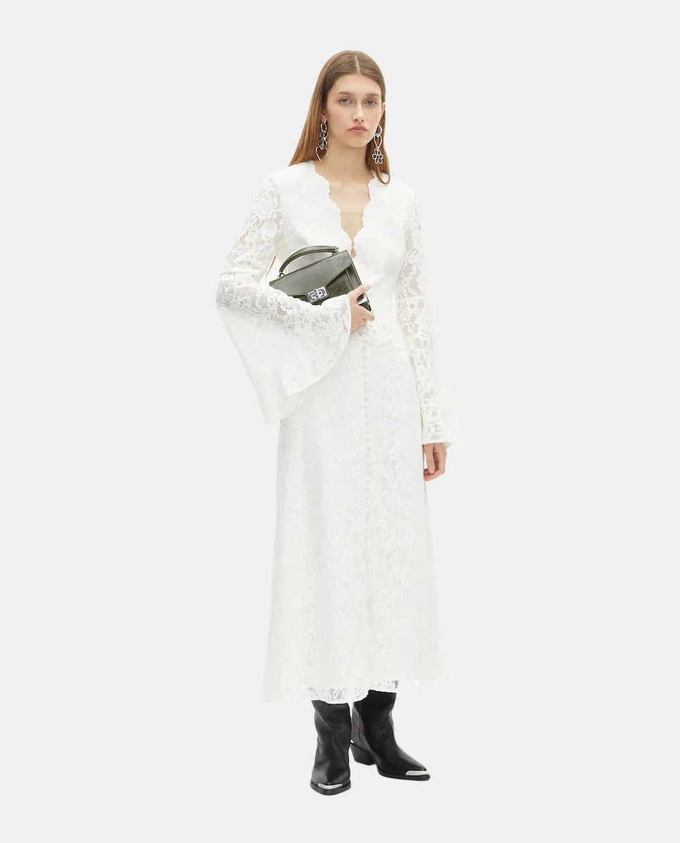 

Длинная кружевная юбка The Kooples, белый