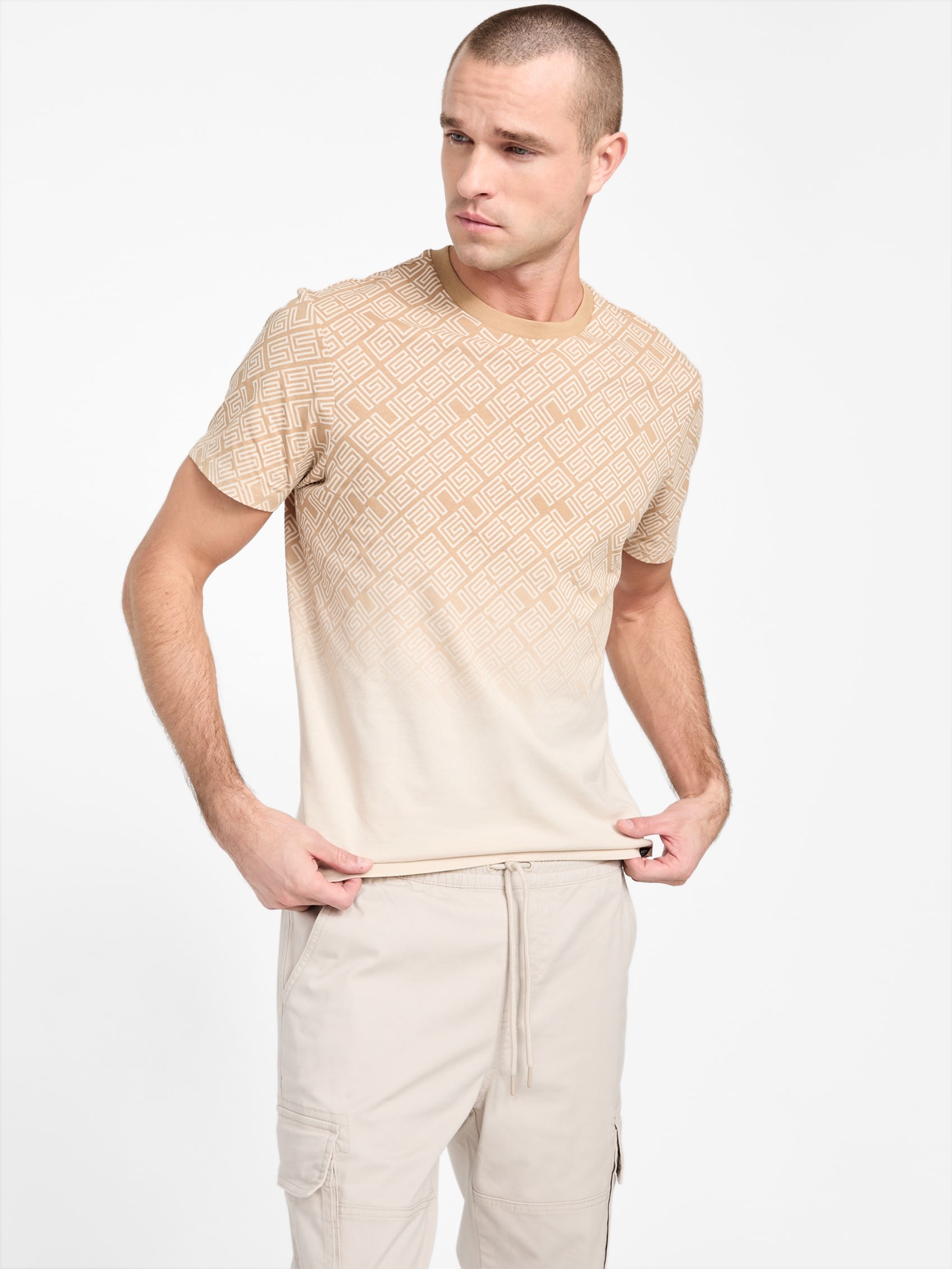 

Футболка с круглым вырезом и логотипом Gael Guess Factory, цвет toasted taupe