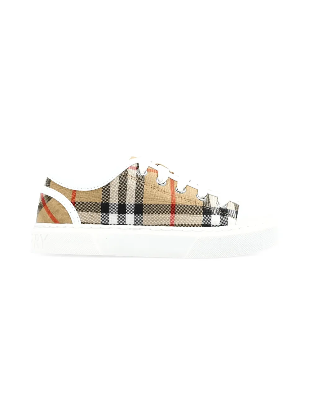Кеды в винтажную клетку Burberry Kids, бежевый — фото 2