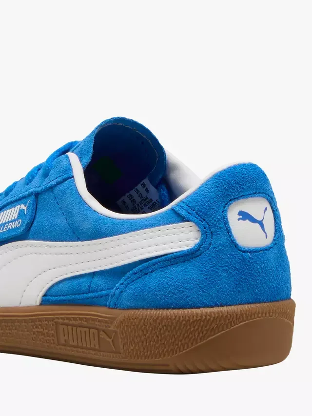 Детские кроссовки Palermo из смешанной кожи, сине-белые PUMA — фото 3