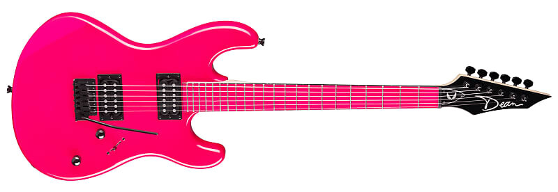 

Электрогитара Dean CZONE FLP Series Florescent Pink 80s Style Double Cutaway Electric Guitar
