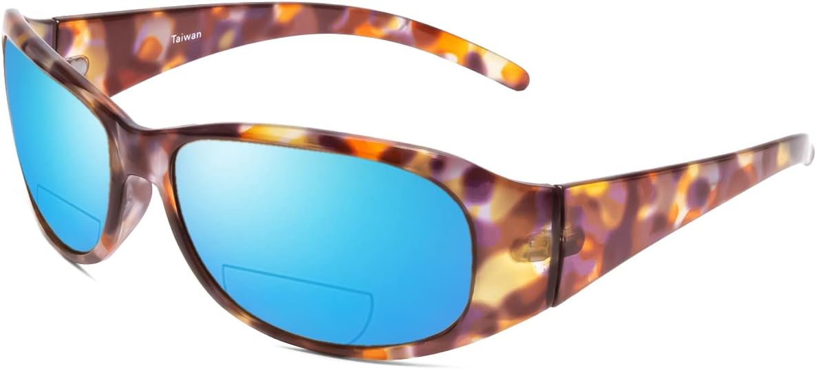 

Солнцезащитные очки Calabria 645SB с поляризованными линзами и бифокальными линзами +1.50, янтарно-черепаховая оправа/синее зеркало, женские, овальные, бифокальные, стильные, в жестком футляре, Amber Polarized Blue Mirror