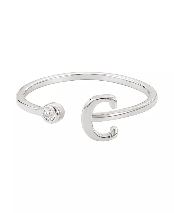 

Серебряное регулируемое кольцо с фианитами Adornia, silver-c