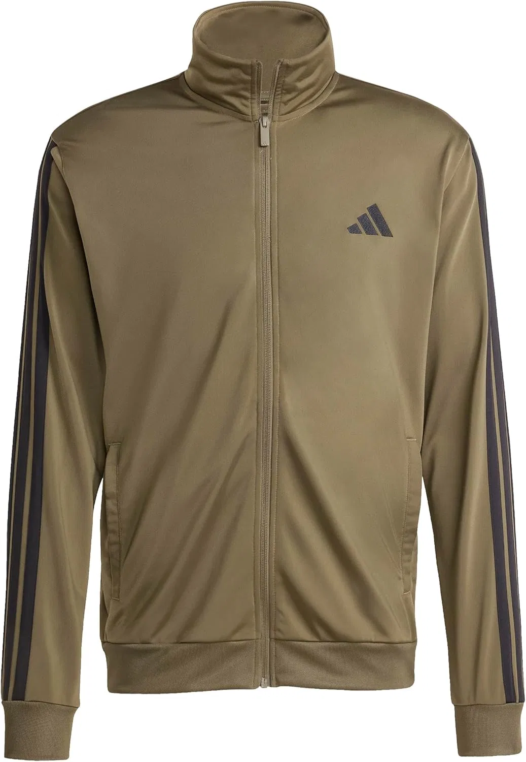 Мужской спортивный костюм с 3 полосками adidas, оливковый страта — фото 4