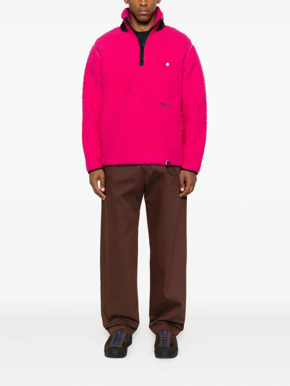 Флисовый свитшот с молнией на половину длины Stone Island, розовый — фото 2