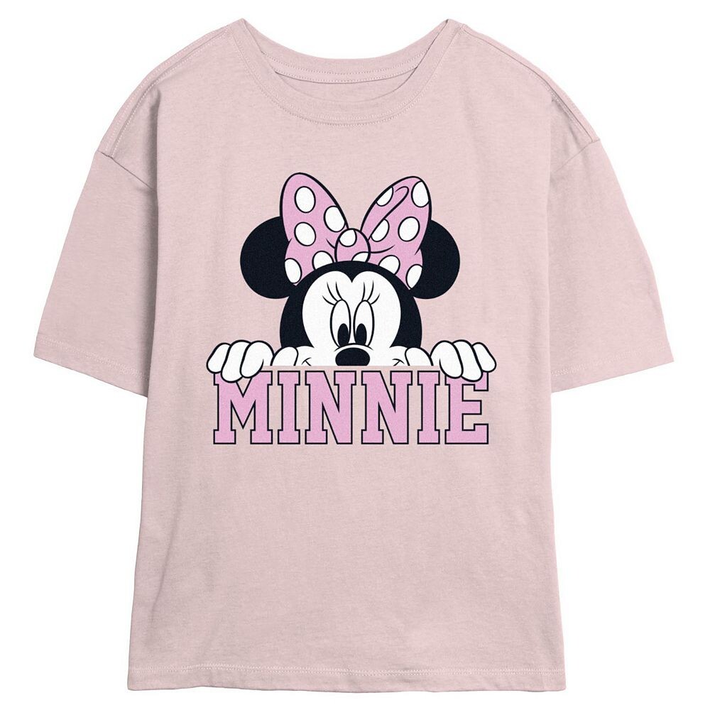 

Детская футболка Disney's Minnie Mouse Peeking Skimmer с рисунком, цвет Blush