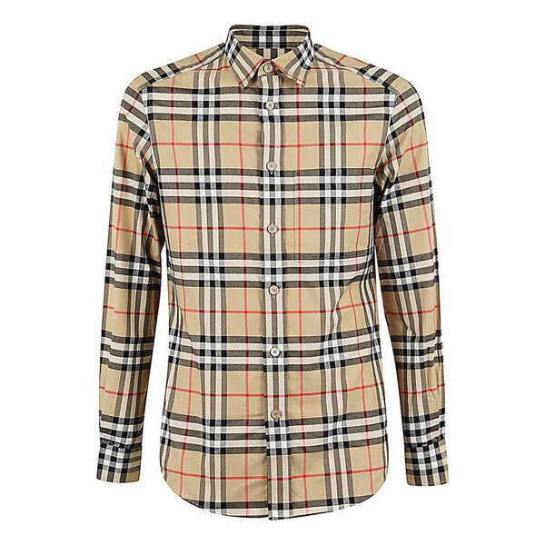 

Рубашка in cotton with vintage check pattern Burberry, бежевый