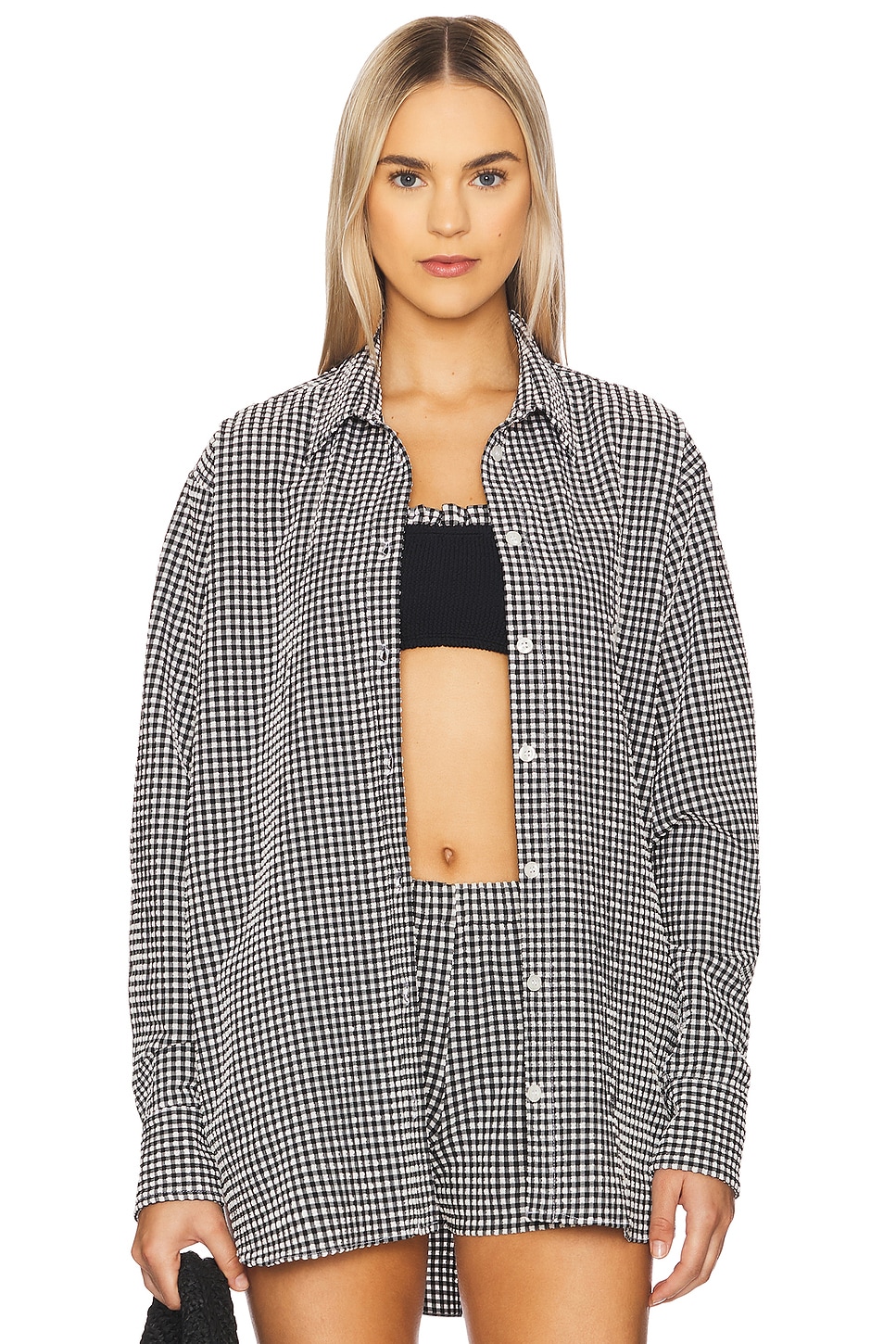 

Свободная рубашка Hunza G, black gingham