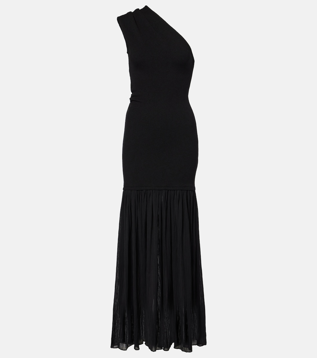 

Платье макси Cora из креп-шифона на одно плечо Proenza Schouler, черный