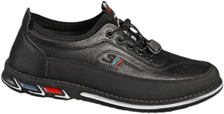 

Мужские стильные повседневные кроссовки на шнуровке, плоская подошва, большой размер, круглый носок, резиновая подошва, удобные и легкие, подходят для повседневной носки или работы в течение всего года Hoalox, черный