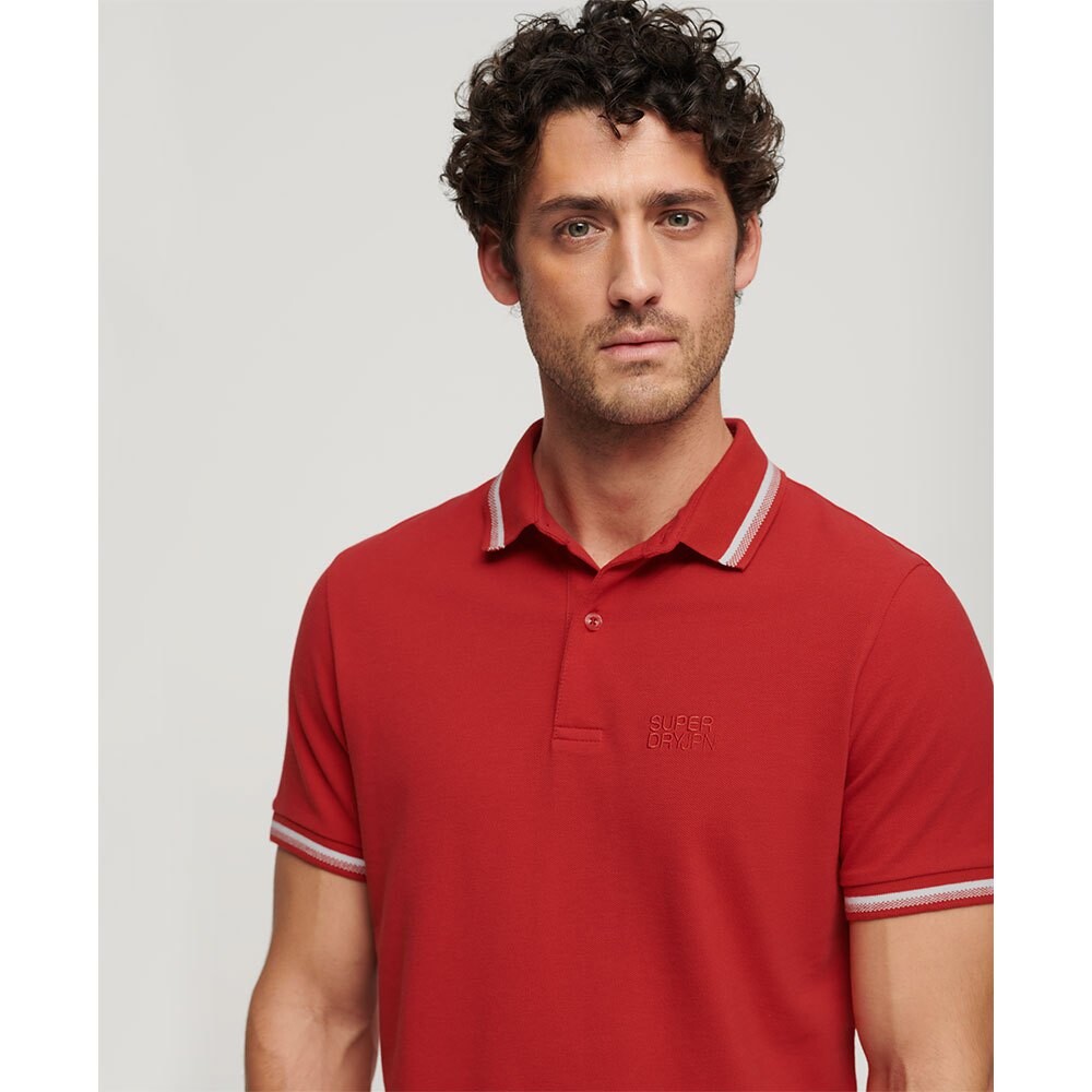 Поло Superdry Sportswear Relaxed Tipped, красный — фото 3