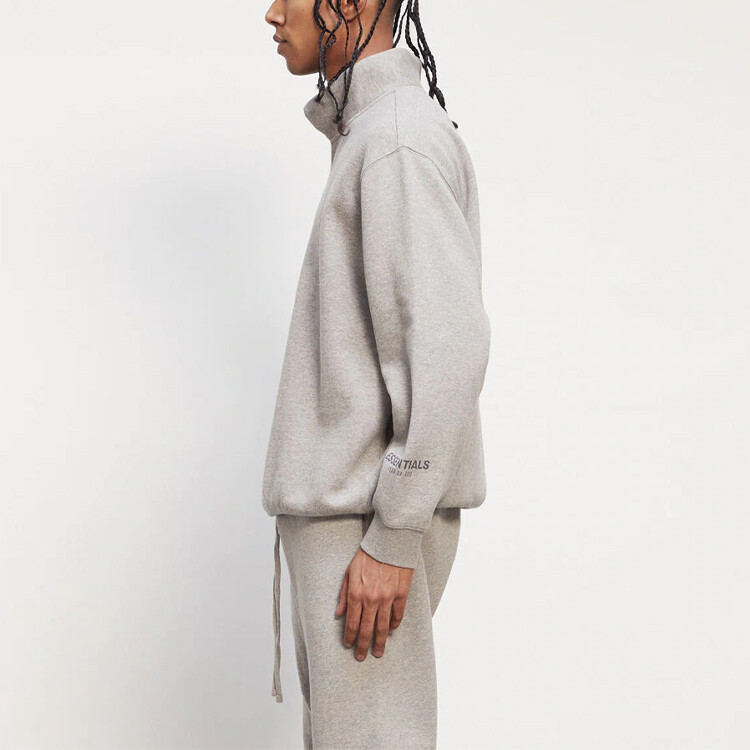 Толстовка унисекс темная овсянка Fear Of God Essentials, серый — фото 4
