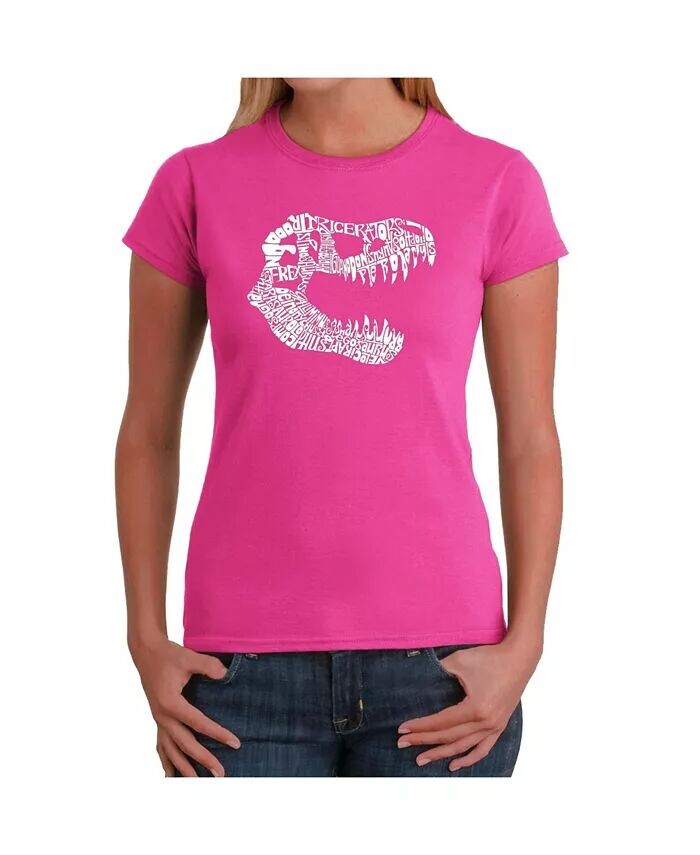 

Женская футболка с надписью Word Art - T-Rex LA Pop Art, розовый