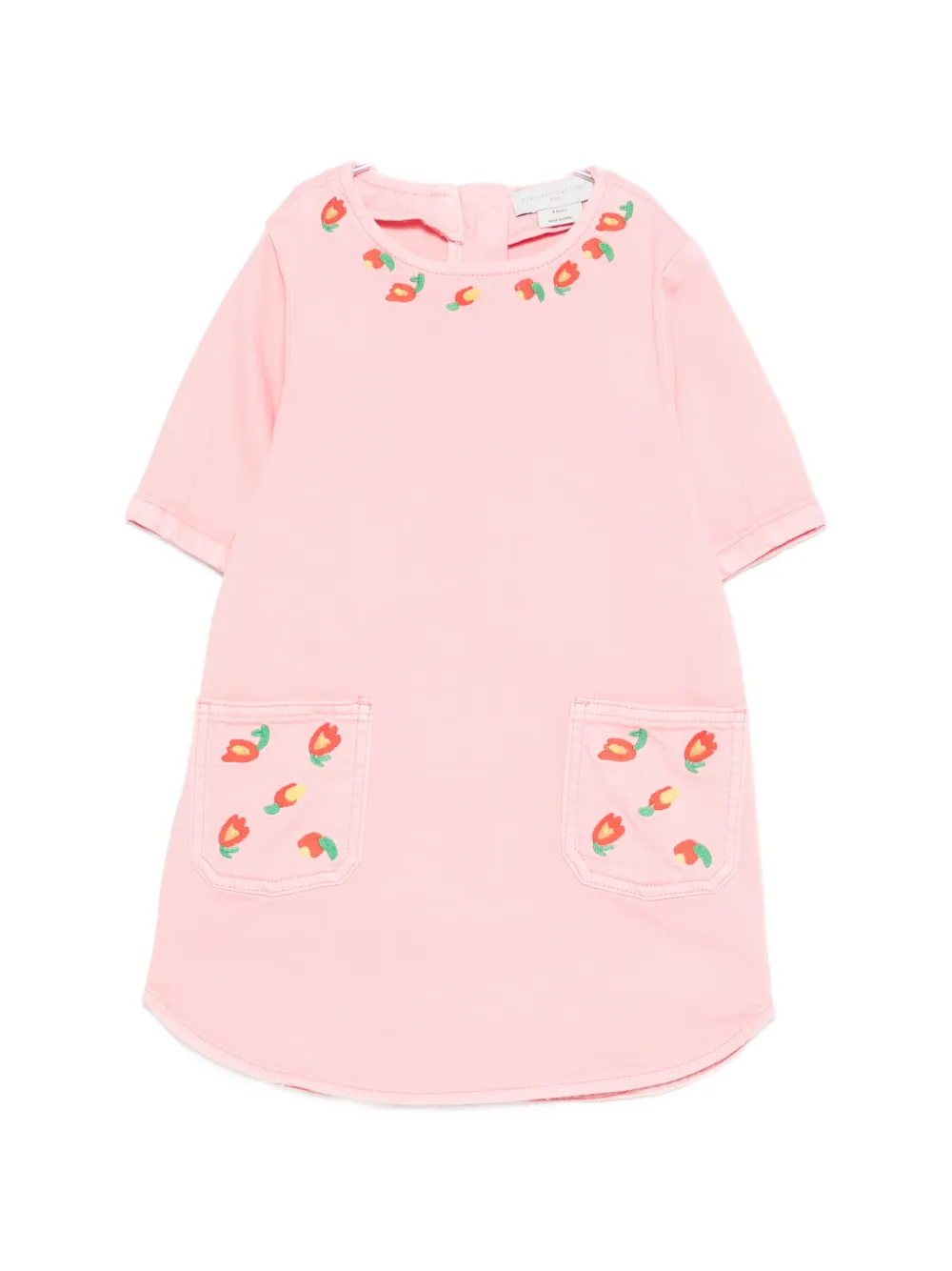 

Джинсовое платье с вышитым карманом Stella Mccartney Kids, розовый