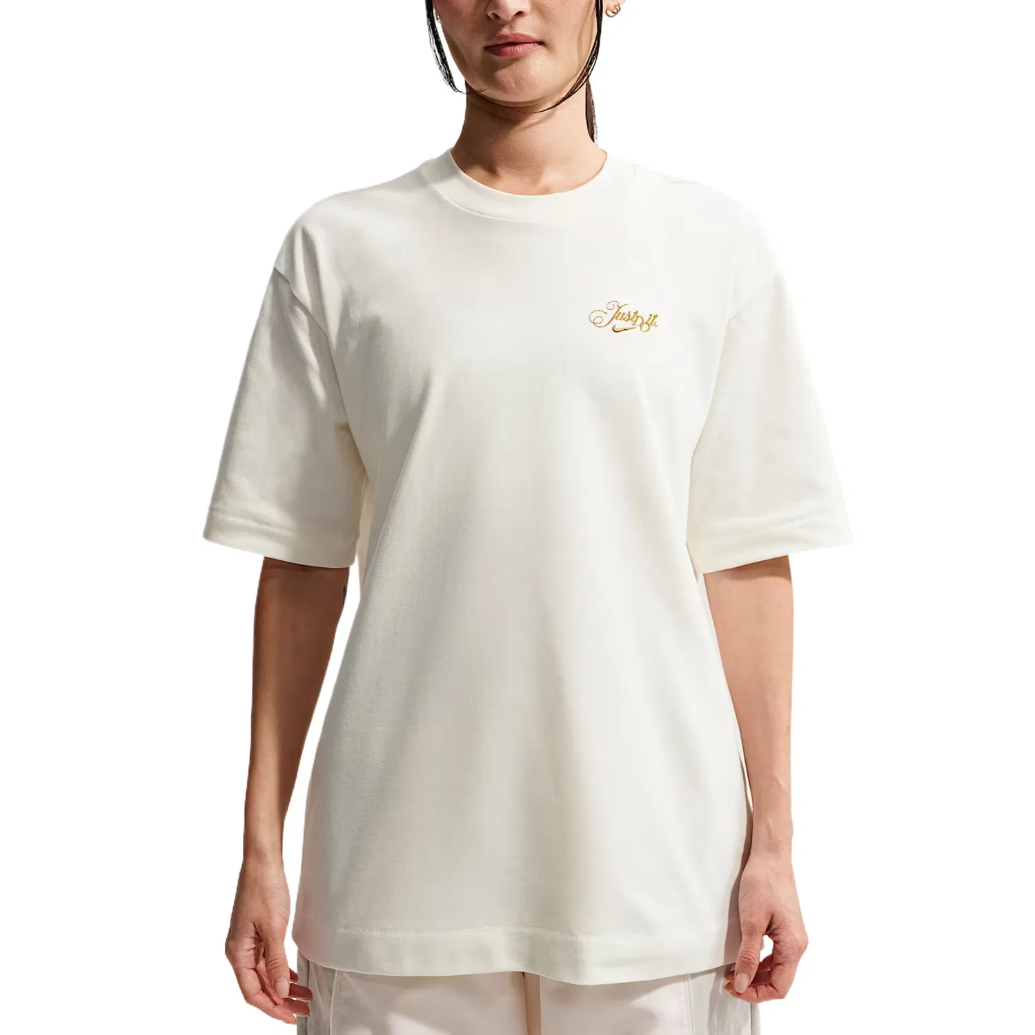 Женская футболка с опущенным плечом Drop Shoulder Sleeve Nike, Sail White