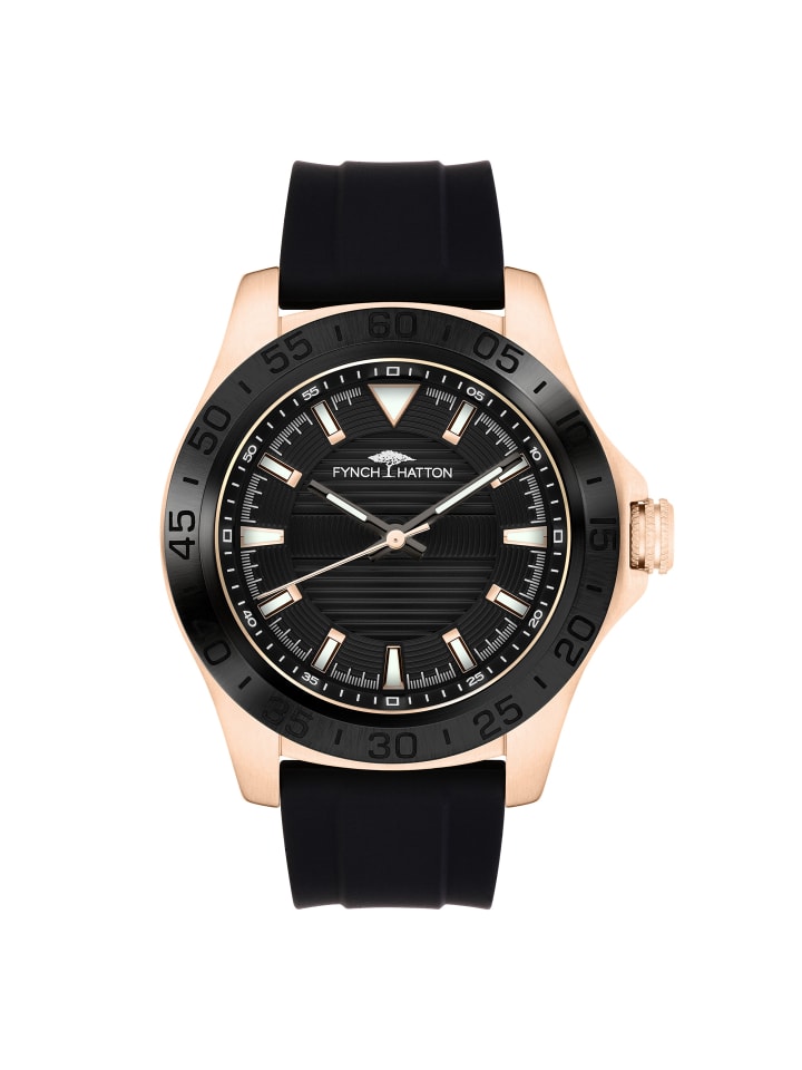 

FYNCH-HATTON Часы All Black Silicone в корпусе из розового золота
