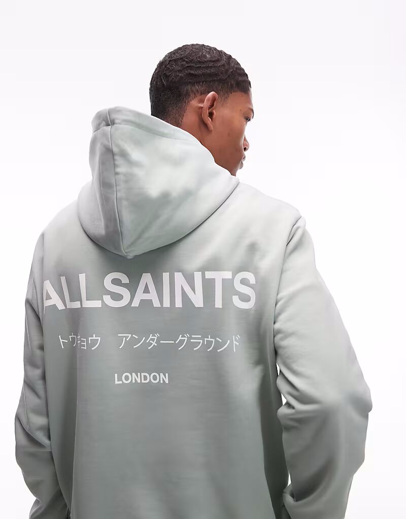 

Толстовка Allsaints Underground oth в минерально-зеленом цвете