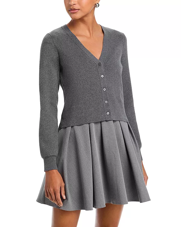 

Платье Мило из смешанных материалов Staud, серый