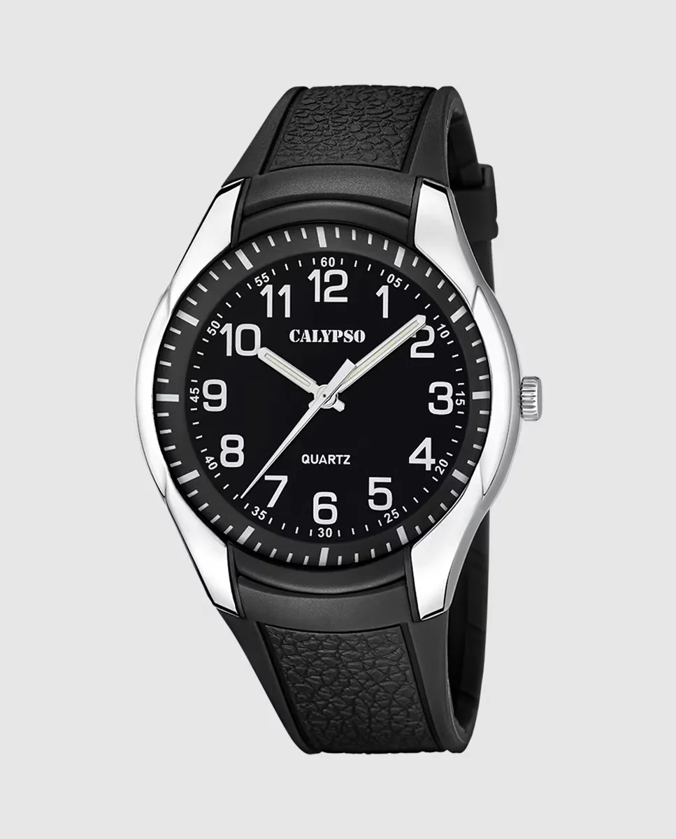 

K5843/4 Черные резиновые мужские часы в уличном стиле Calypso, черный