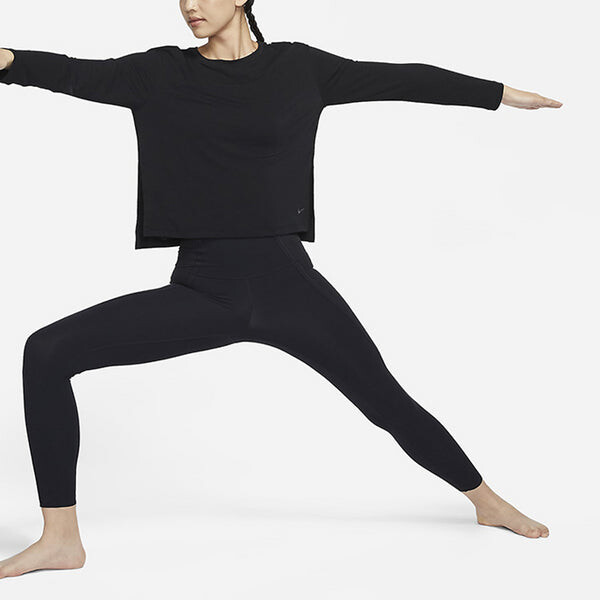 Футболка (WMNS) Nike Training Casual Sports Breathable Long Sleeves T-shirt Black, черный — фото 3