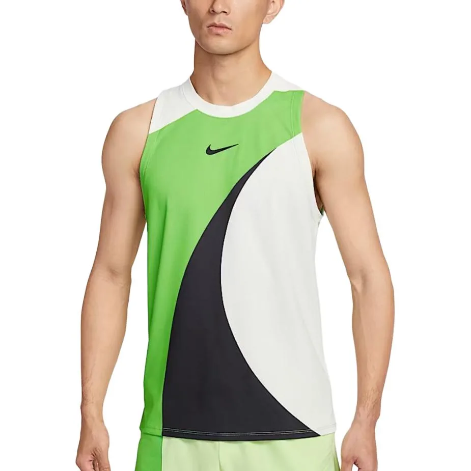 Мужская майка Dri-FIT Adv Tank Top Court Slam Nike, Sail White/Bright Green/Black