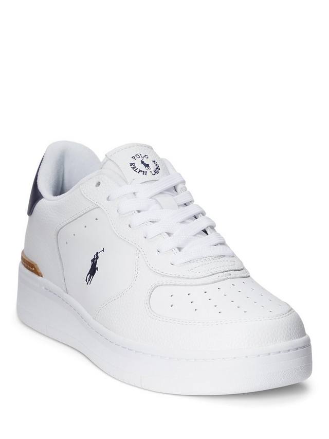 Кожаные кроссовки ralph lauren masters court Ralph Lauren, цвет White/Navy — фото 3