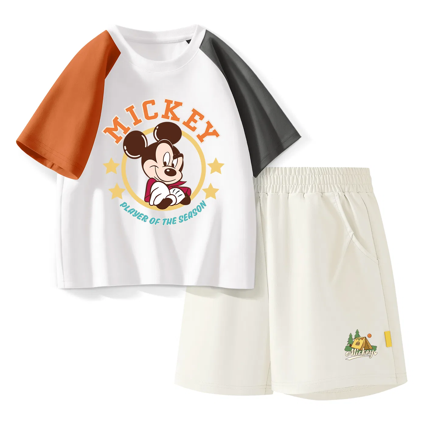 Детский спортивный костюм Casual Sportswear 2 Piece Set Disney, Di Aijiao Orange Gray+Di Tent K_Bottom Right Mist White
