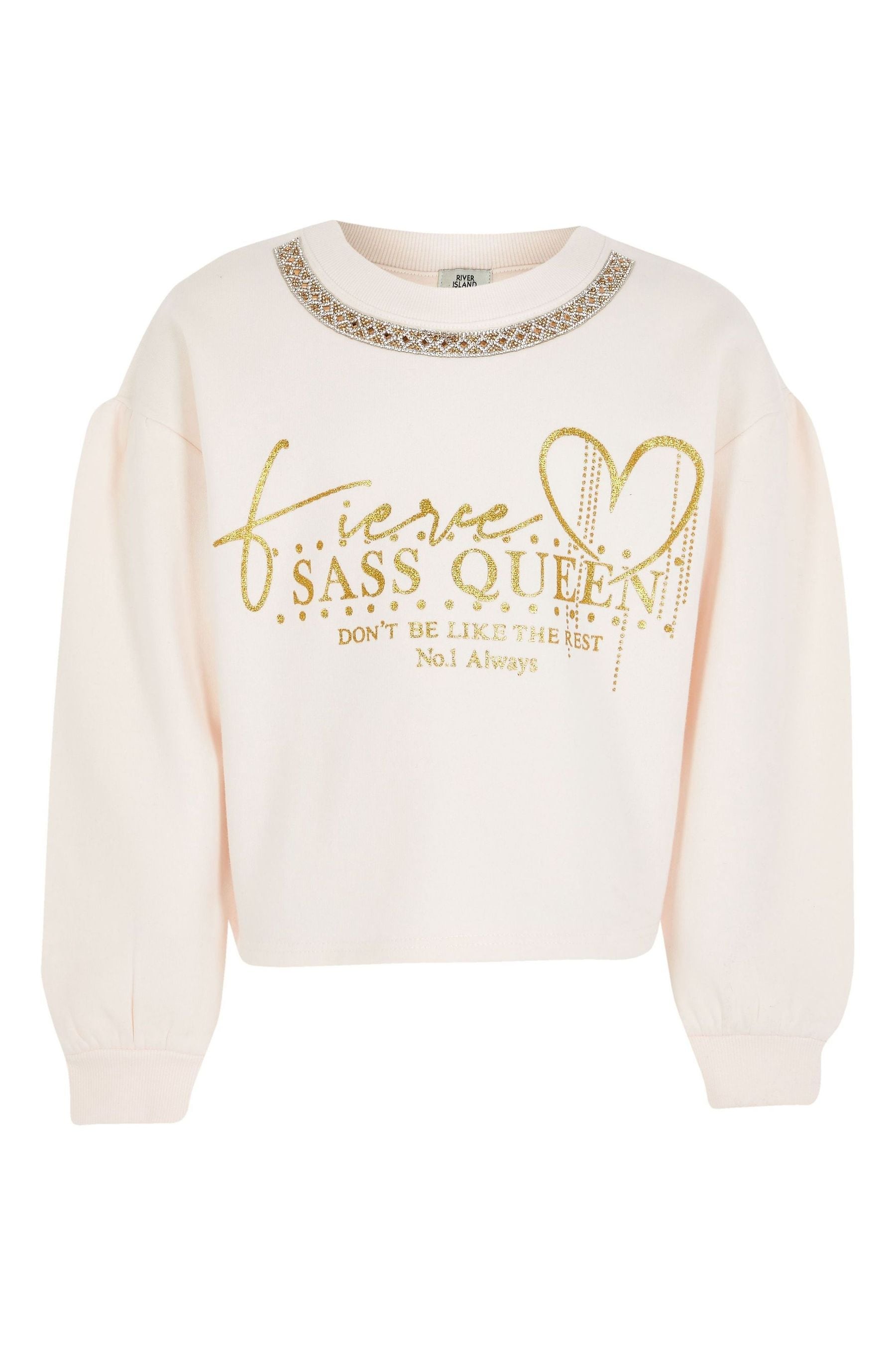 

Мини-Футболка для девочек Sass Queen River Island, розовый