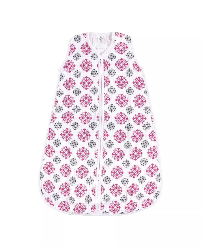 

Спальный мешок из муслина и хлопка для новорожденных девочек, без рукавов, мешок, одеяло, медальон Yoga Sprout, розовый