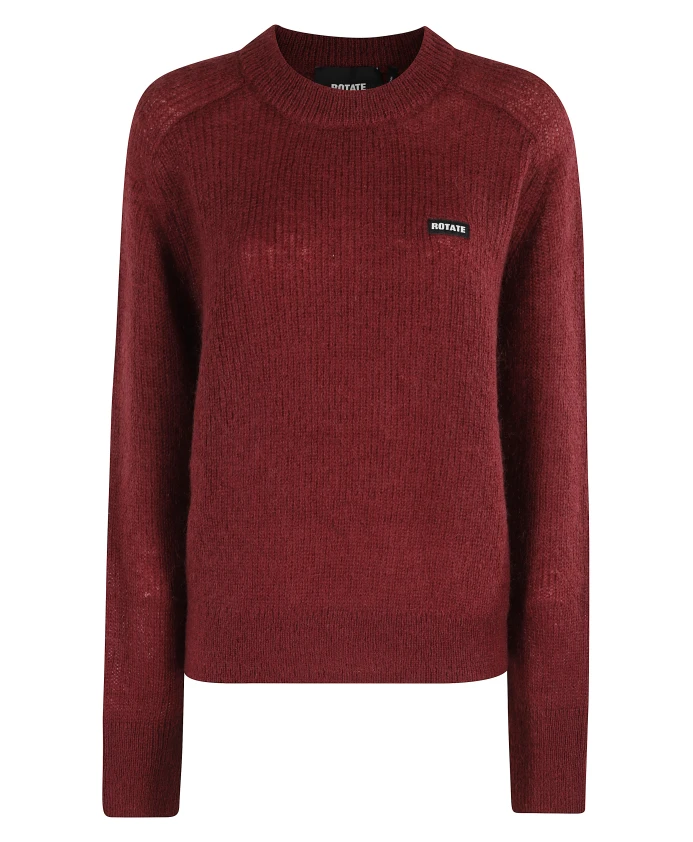 

Свитер из легкой вязки с логотипом бордового цвета Rotate Birger Christensen, коричневый