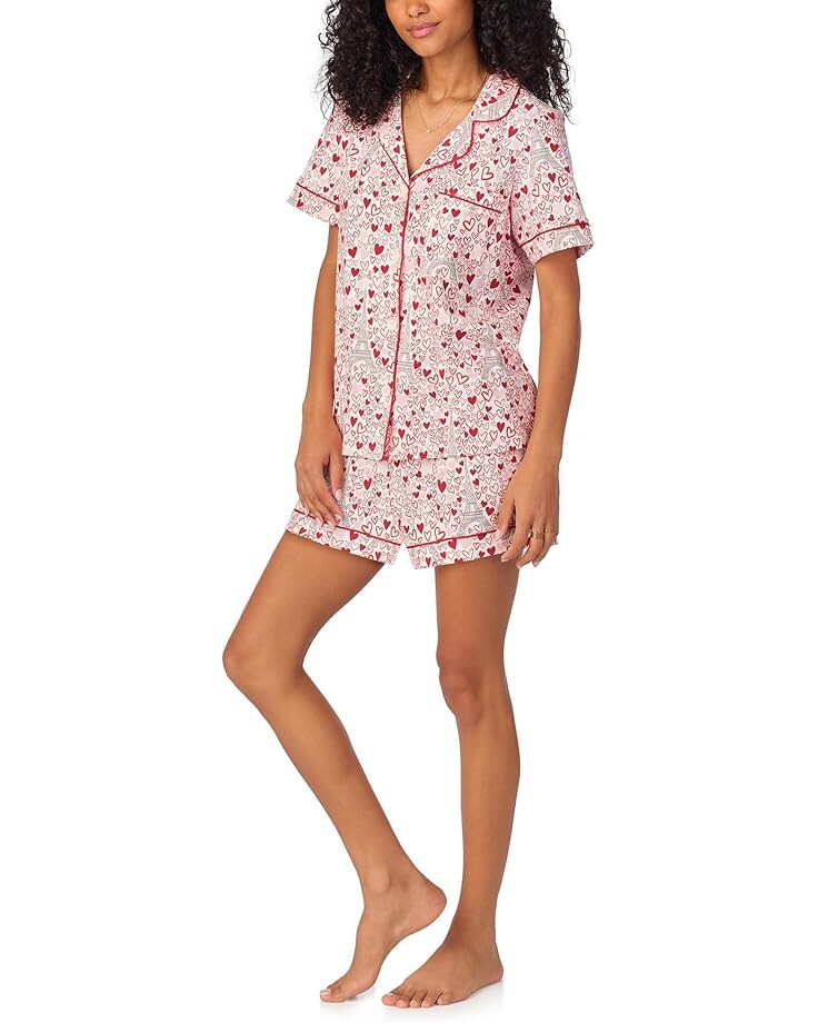 

Пижама Bedhead PJs Short Sleeve Cotton Knit Short Pajama Set, цвет Paris Je T'Aime
