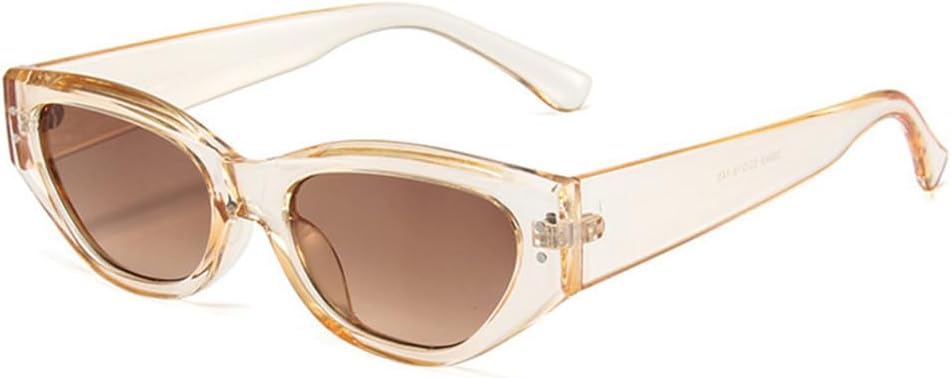 

Женские солнцезащитные очки «кошачий глаз» в стиле ретро, ​​гелевые, разных цветов, с защитой от УФ-излучения UV400; мужские солнцезащитные очки в стиле панк с заклепками generic, Champagne Tea