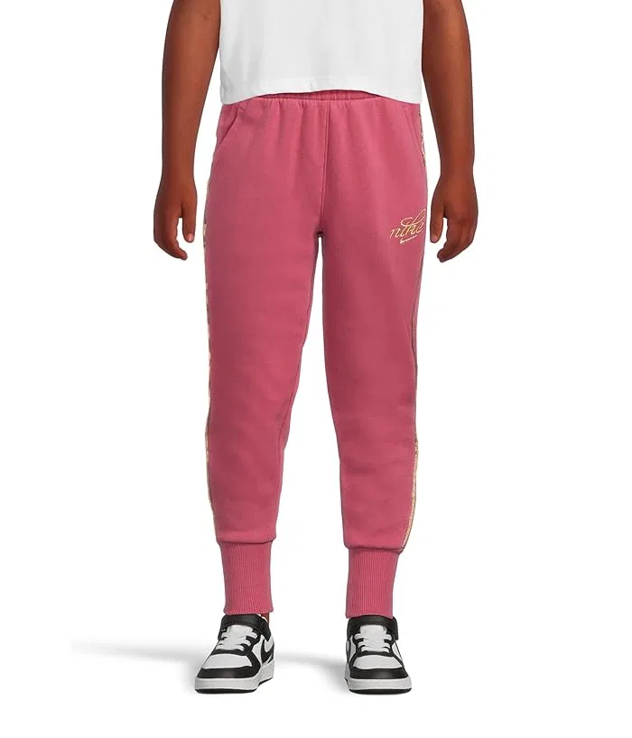 Джоггеры флисовые свободные Sportswear Club Fleece Oversized Nike Kids, Sweet Beet/Metallic Gold