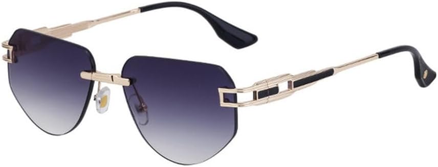 

Модные овальные солнцезащитные очки для женщин и мужчин, винтажные, роскошные, без оправы, металлические, ретро, ​​солнцезащитные очки с защитой от УФ-излучения UV400 LVTFCO, Grey