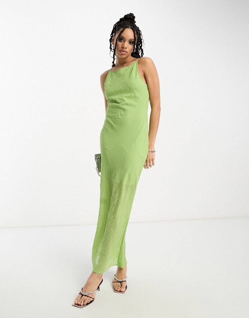 

Зеленое платье миди косого кроя ASOS DESIGN