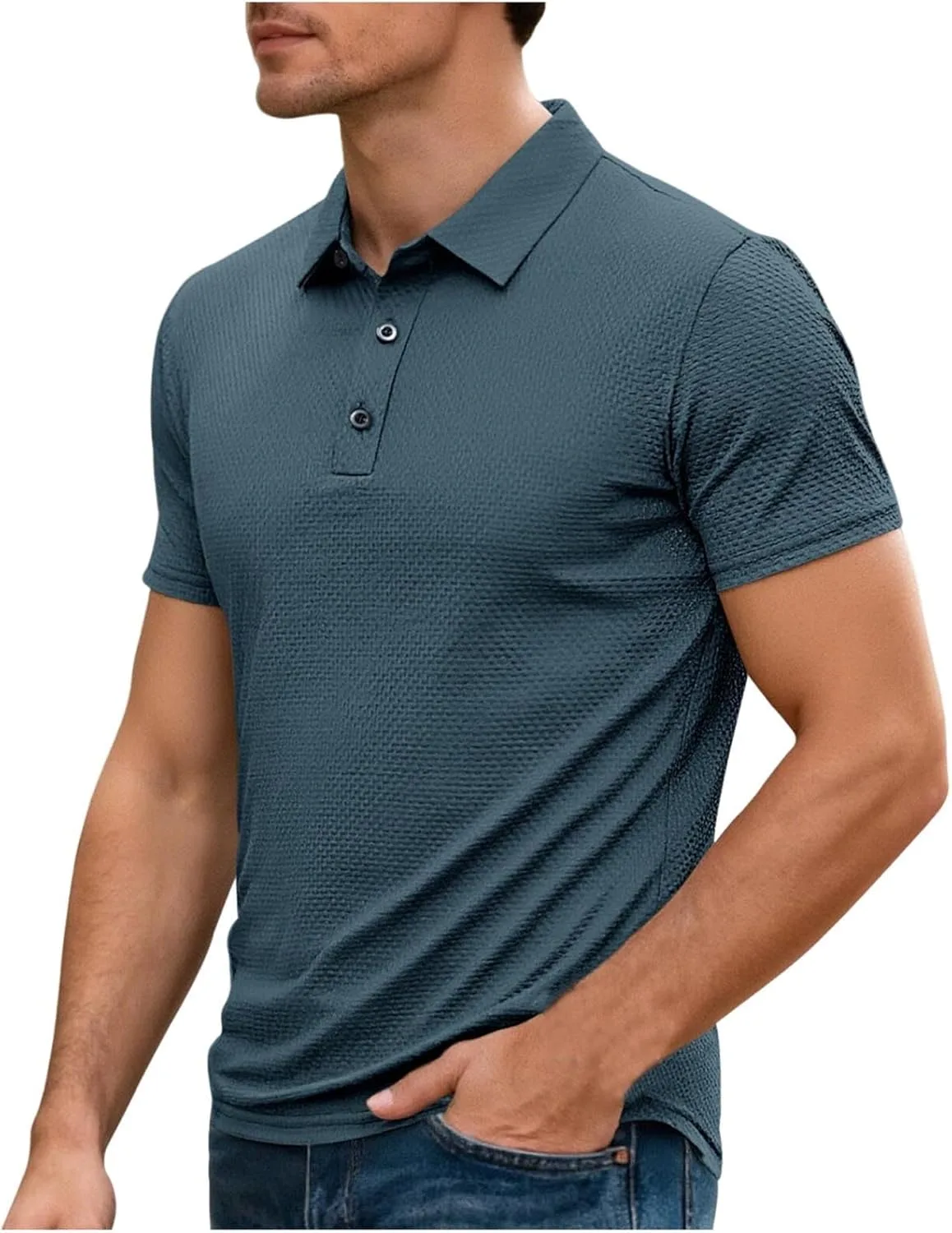 

Мужская футболка для гольфа с коротким рукавом Moisture Wicking, Quick Dry, UPF 50+