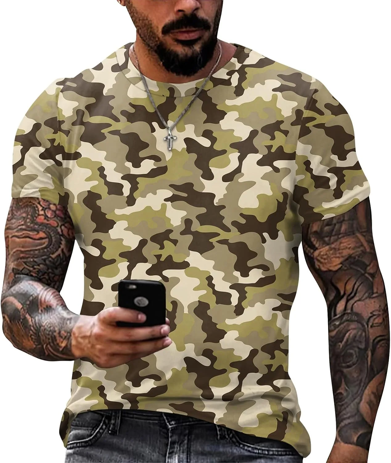 

Футболка мужская Camo Print с коротким рукавом lopmou