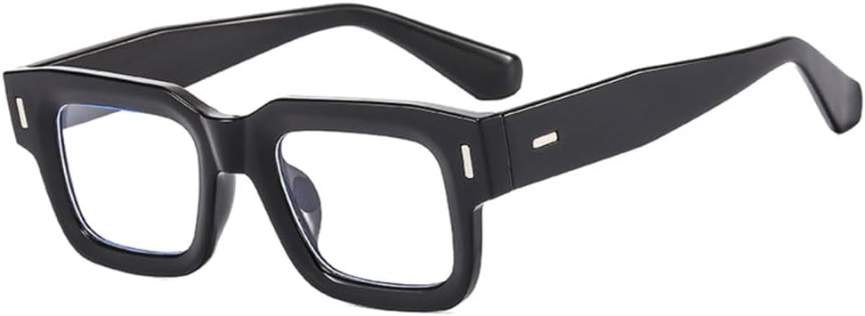 

Популярные модные квадратные солнцезащитные очки для женщин в стиле ретро с прозрачными линзами цвета океана, мужские солнцезащитные очки с защитой от УФ-излучения UV400 и заклепками generic, Black Clear