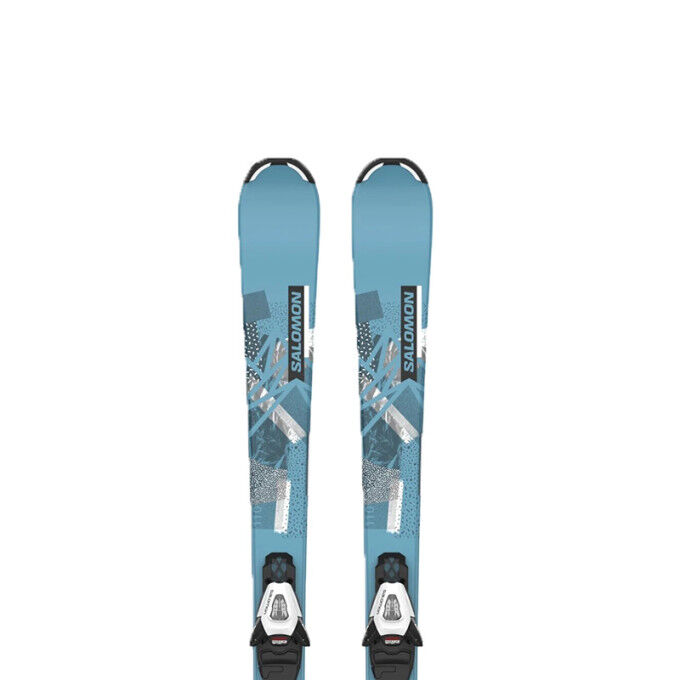 

Детские лыжи Salomon QST JR S BLUE/GREY + крепление C5 GW, Серый, Детские лыжи Salomon QST JR S BLUE/GREY + крепление C5 GW
