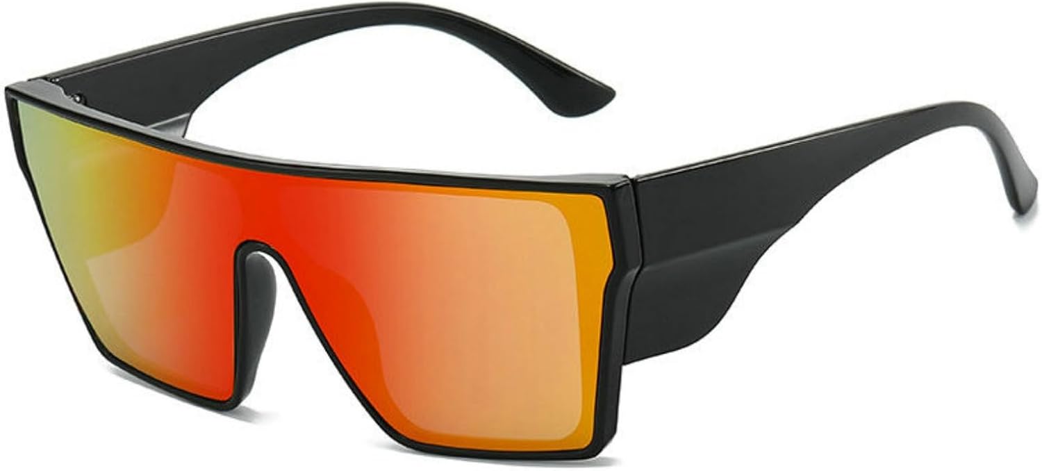 

Willochra Винтажные большие квадратные солнцезащитные очки для женщин, модные, с плоской верхней частью, черные, для активного отдыха, защита от УФ-излучения UV400, C8