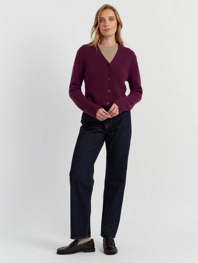 

Кардиган из чистого кашемира с V-образным вырезом Chinti & Parker, Mulberry