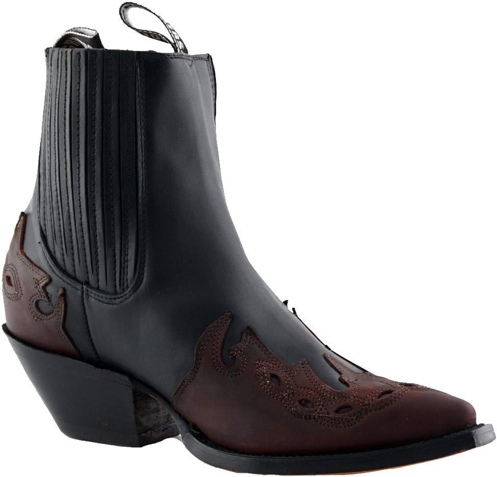 

Унисекс байкерские кожаные ковбойские ботинки Grinders Arizona Lo черного и бордового цвета с кубинским каблуком, черный